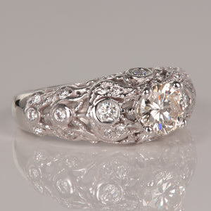 14K White Gold Estate Diamond Ring  .80ct