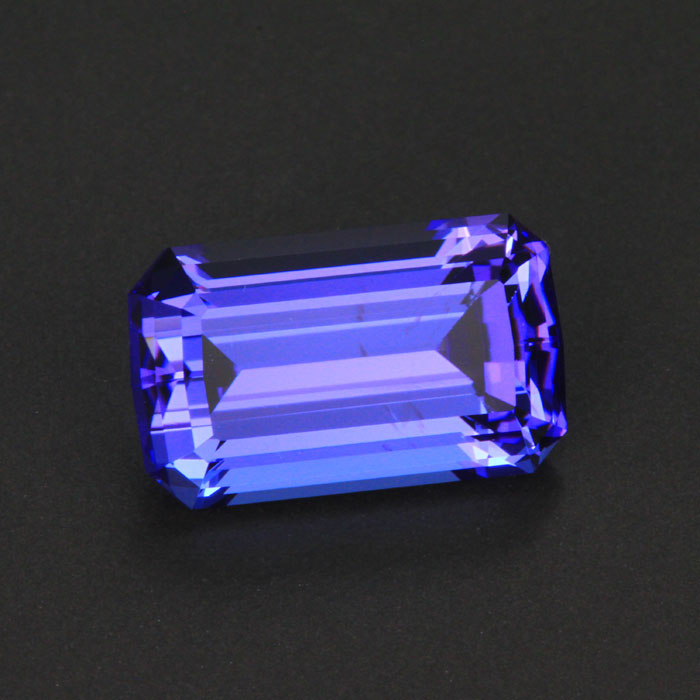 Blue Violet Emerald Cut Tanzanite Gemstone 12.80 Carats