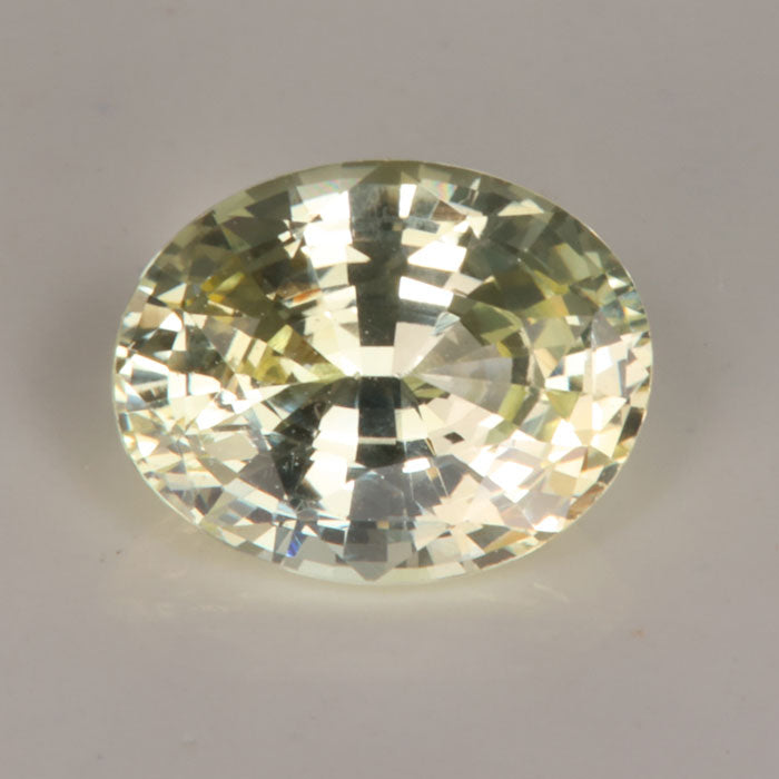 Very Light Yellow Sapphire Oval 1.53 Carats - Moriartys Gem Art