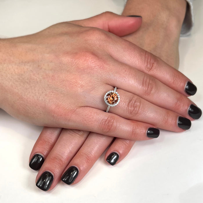 14K White Gold Imperial Zircon Ring 2.93 Carats