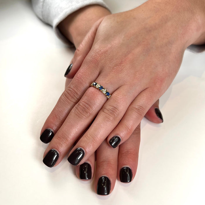 14k Yellow Gold Sapphire and Diamond Ring