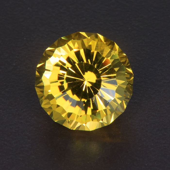 Vivid Yellow Round Portuguese Heliodore Golden Beryl Gemstone 6.33 Carats