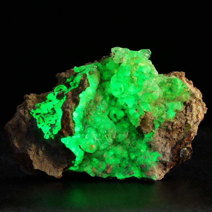 Green Glowing Raw Hyalite Opal Specimen