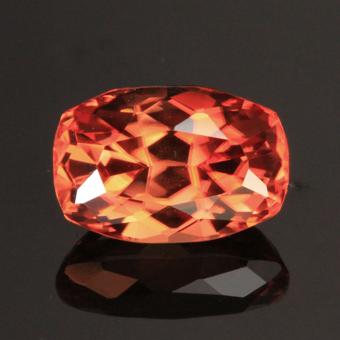 Pink/Orange Antique Cushion Imperial Zircon Gemstone 6.74 Carats