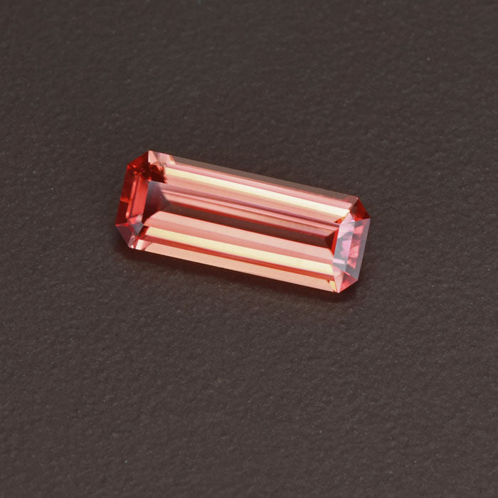 Peach Emerald Cut Imperial Zircon Gemstone 3.29 Carats