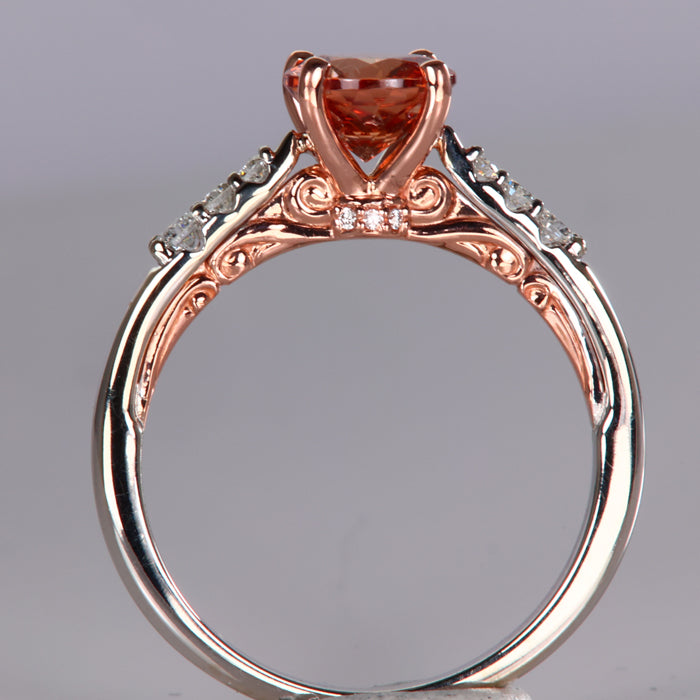 14K White/Rose Gold Imperial Zircon Ring 1.58cts