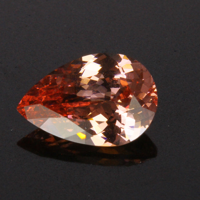 Peach Pear Shape Mehenge Malaya Garnet 4.26 Carats
