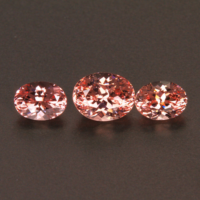 Oval Malaya Garnet Gemstones Trio