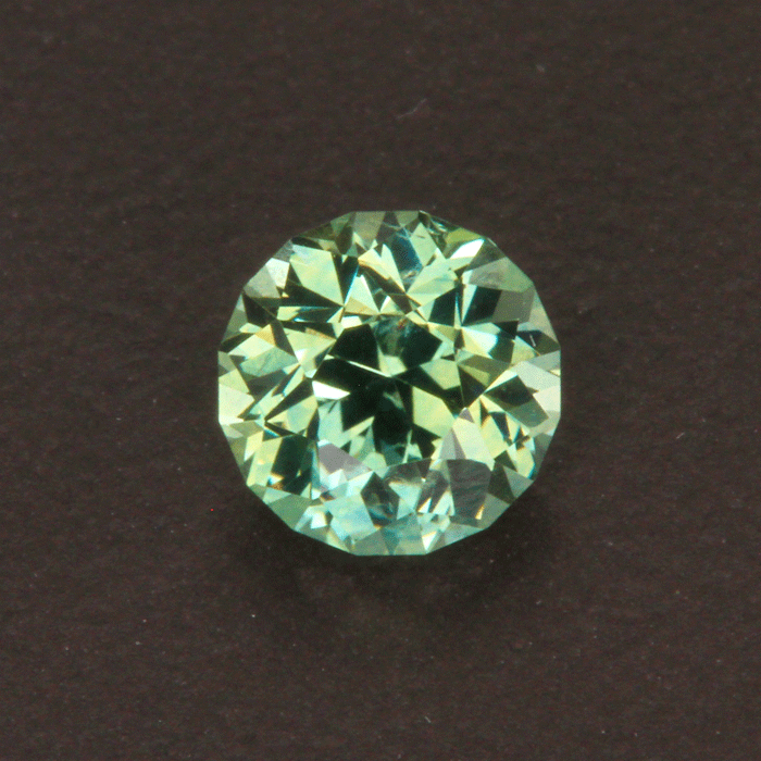 14k White Gold Round Green Montana Sapphire Ring with Diamond Halo 1.36 Carats