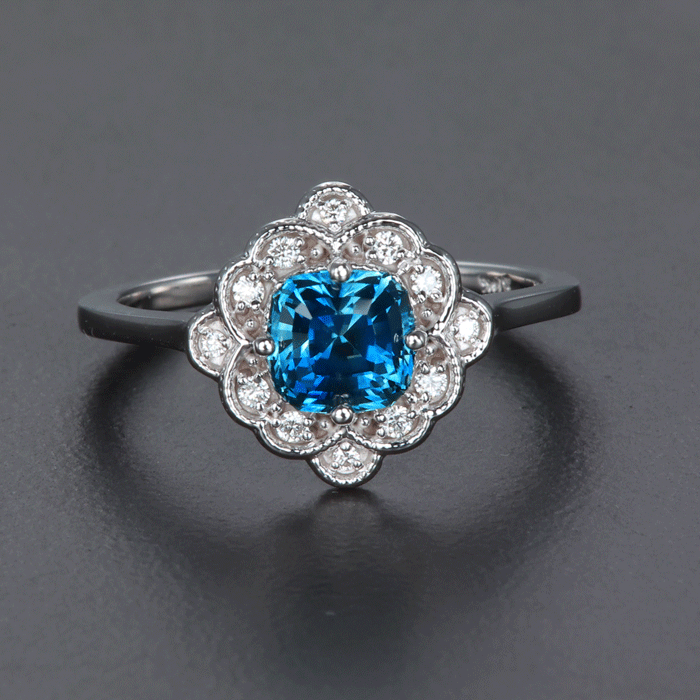 Stylish blue stone ring for women | Silveradda