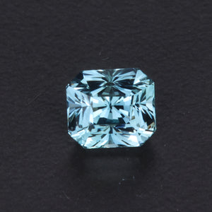 Bluish/Green Brilliant Emerald Cut Montana Sapphire Ring 1.69 Carats