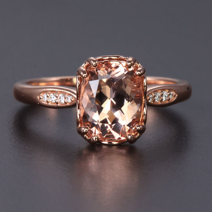 Antique Cushion Morganite Ring