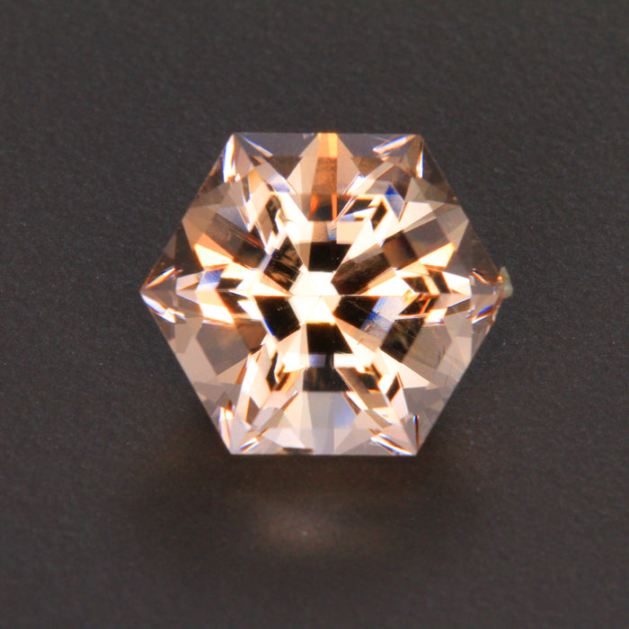 Natural Peach Color Hexagonal Morganite Gemstone 11.00 Carats