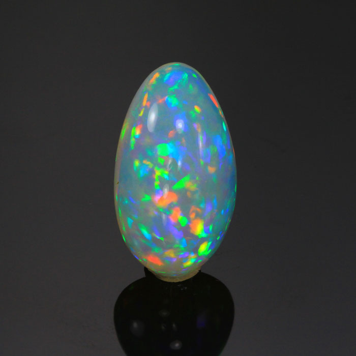 Vivid Color Egg Shaped Cabochon Welo Opal Gemstone 17 Carats