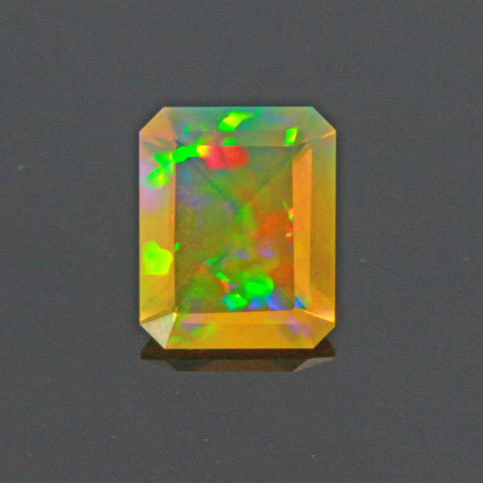 Faceted Emerald Cut Opal Gemstone 5.12 Carats
