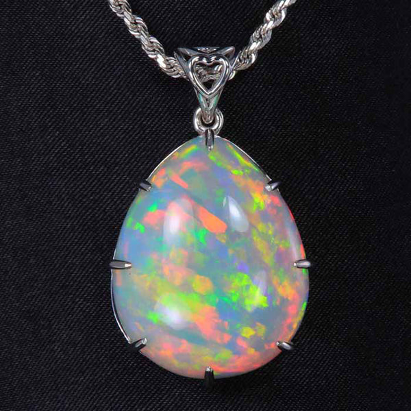 Peora Black Opal & Diamond Pendant – 14K White Gold, 10x8mm Oval, 1 Carat – Elegant Solitaire Necklace For Women