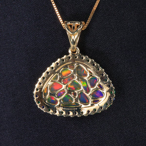 HOLD FOR AR 14K Yellow Gold Opal, Emerald &  Sapphire Pendant 10.52 Carats