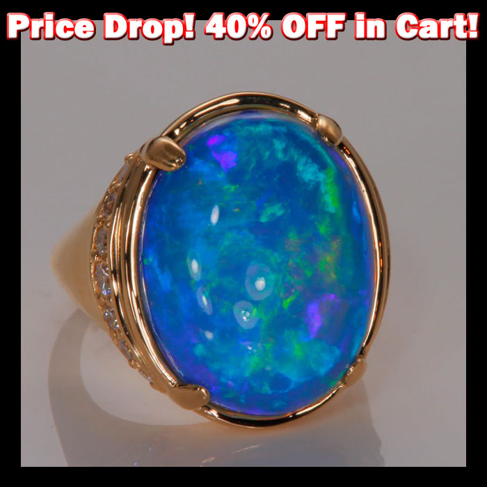 18K Yellow Gold Opal Ring Designed by Christopher Michael