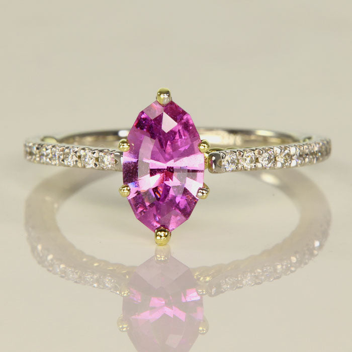  Pink Sapphire and Diamond Ring