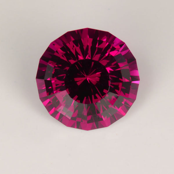 Round Brilliant Cut Rhodolite Garnet Gemstone 6.44cts - Moriartys Gem Art