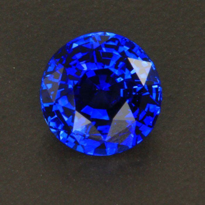 Vivid Blue Round Sapphire Gemstone 3.01 Carats