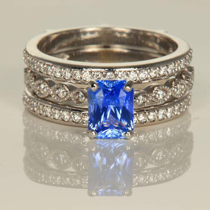 sapphire engagement ring set