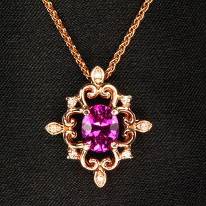 rose gold pink sapphire pendant