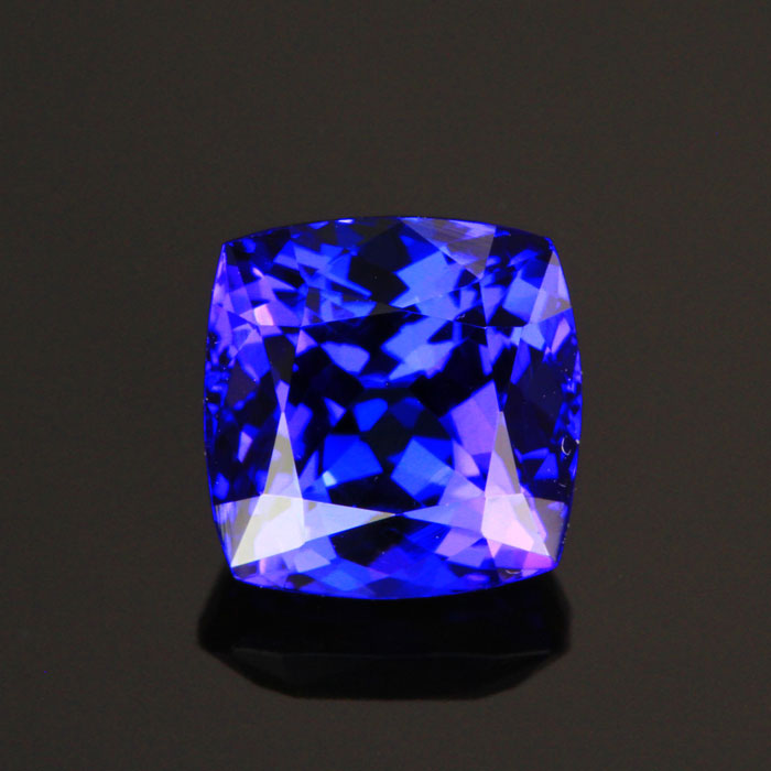 Violet Blue Square Cushion Tanzanite Gemstone 4.32 Carats