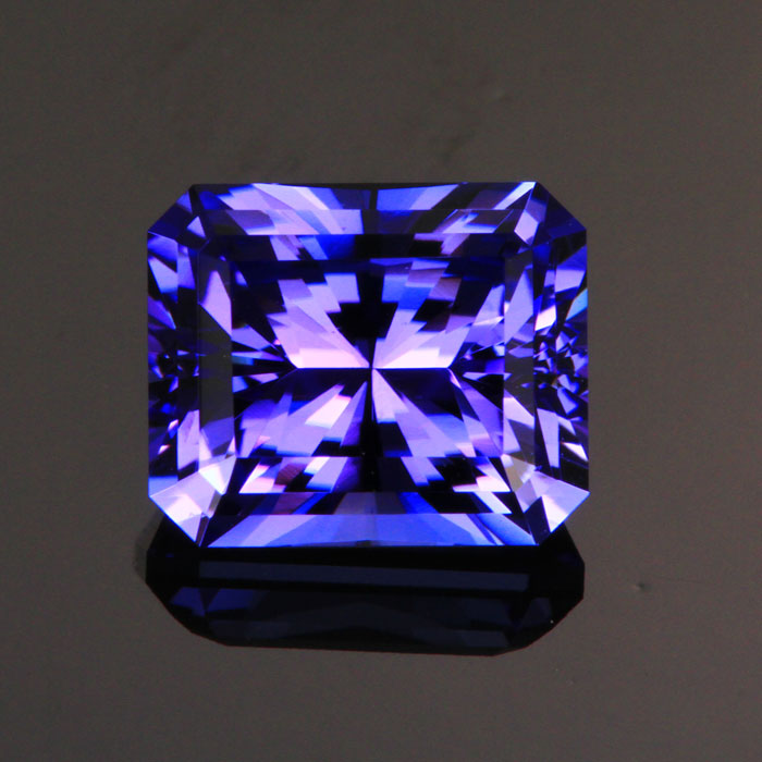 Blue Violet Barion Style Emerald Cut Tanzanite Gemstone 3.11 Carats
