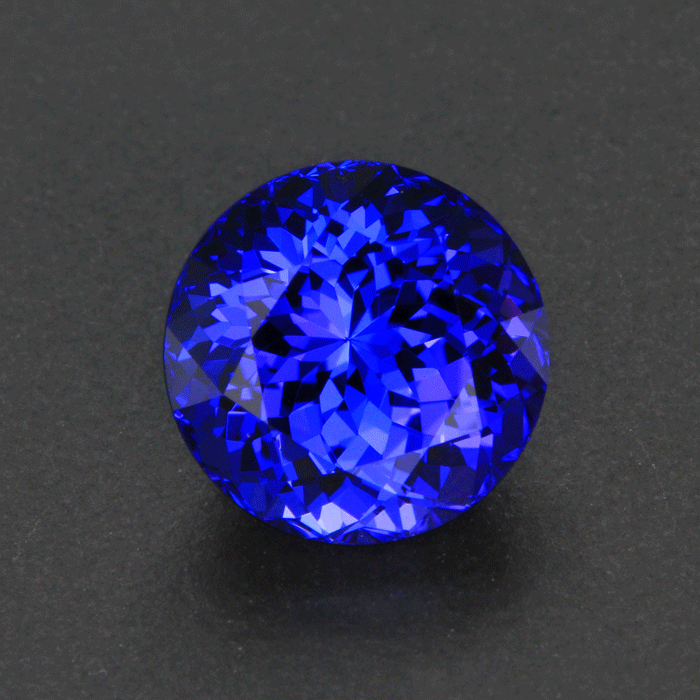 Violet Blue Round Portuguese Brilliant Tanzanite Gemstone 4.55 Carats