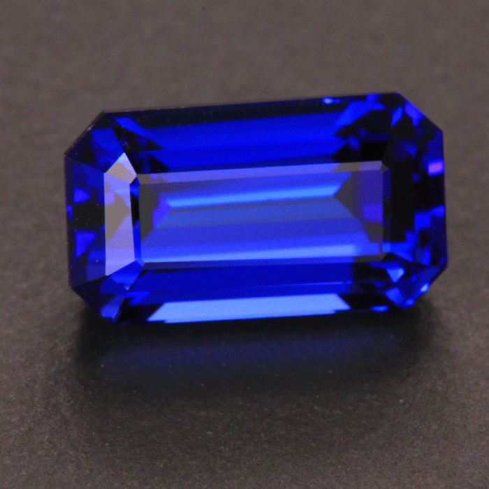 Violet Blue Emerald Cut Tanzanite Gemstone 4.32 Carats