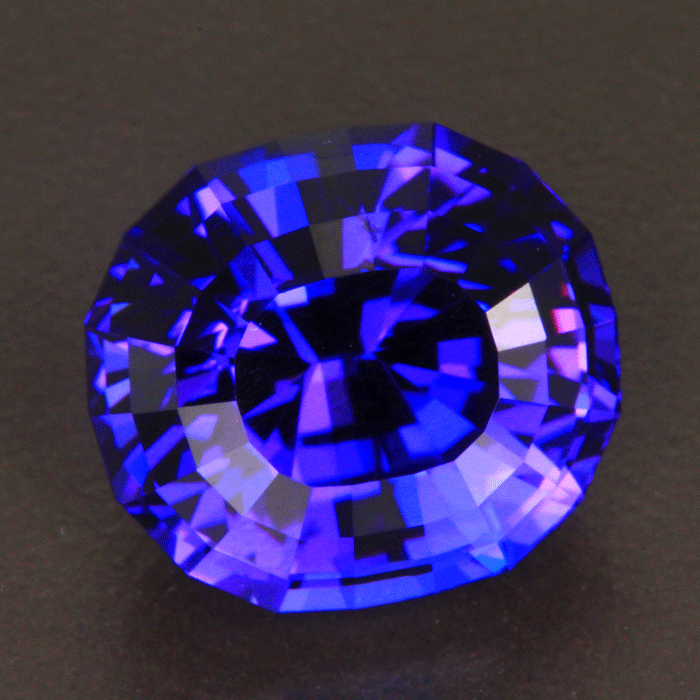 Blue Violet Stepped Oval Tanzanite Gemstone 17.40 Carats (ON HOLD FOR LINDA)