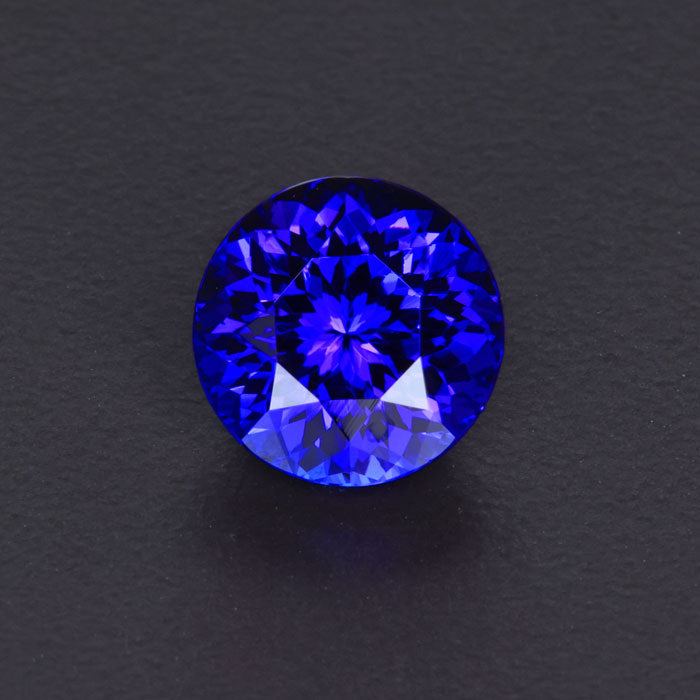Blue Violet Round Brilliant Tanzanite Gemstone 4.82 Carats