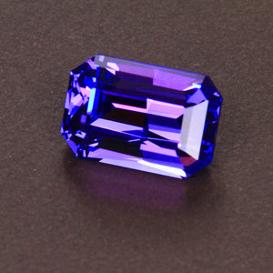 Blue Violet Emerald Cut Tanzanite Gemstone 4.74 Carats