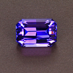 Blue Violet Emerald Cut Tanzanite Gemstone 4.74 Carats