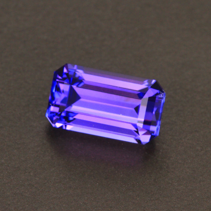 Blue Violet Emerald Cut Tanzanite Gemstone 2.71 Carats