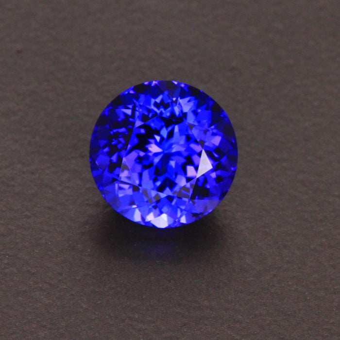 Violet Blue Round Brilliant Tanznaite Gemstone 2.87 Carats