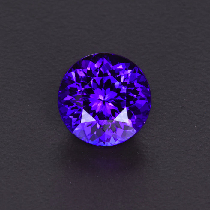 Blue Violet Round Brilliant Tanzanite Gemstone 4.82 Carats