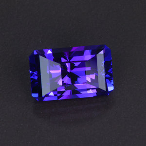 Blue Violet Emerald Cut Tanzanite Gemstone 7.96 Carats