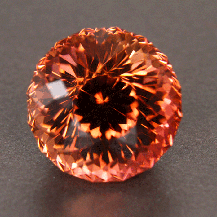 Peach Round Portuguese Tourmaline Gemstone 6.31 Carats