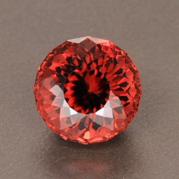 Violet Red Round Portuguese Cut Tourmaline Gemstone 6.84 Carats