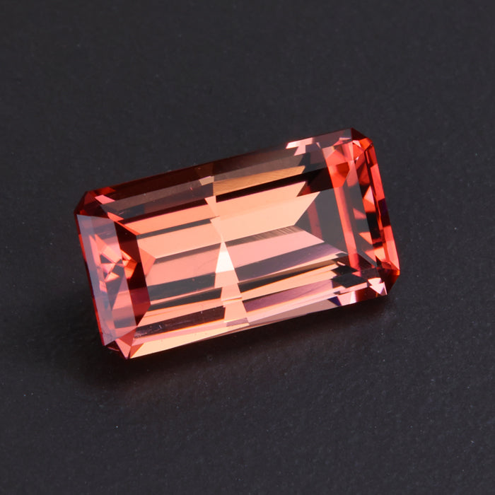 Peach Emerald Cut Tourmaline Gemstone 6.11 Carats