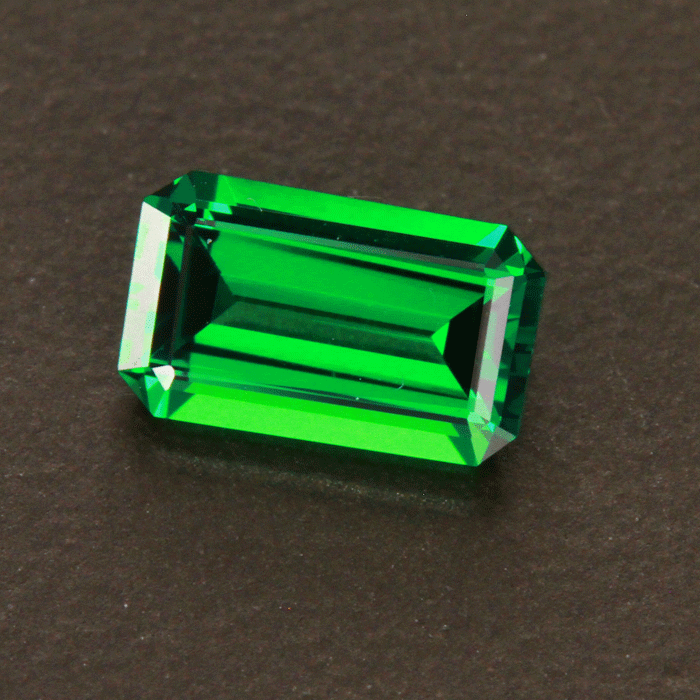 Vivid Green Emerald Cut Tsavorite Gemstone 1.05 Carats
