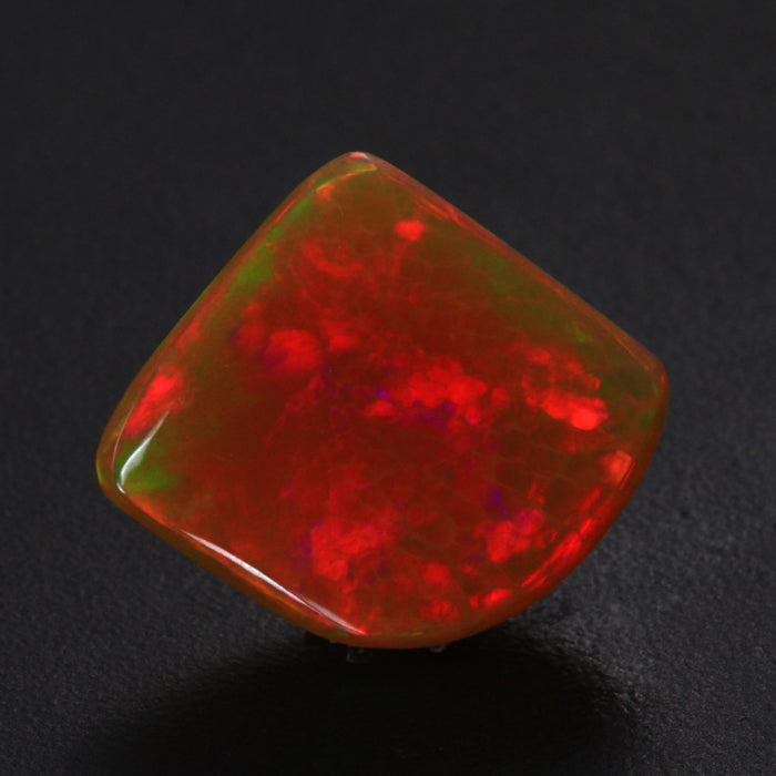 Red Flash Orange Base Ethiopian Opal Gemstone Cabochon
