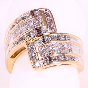 14kt Estate Ring with Princess and Baguette Diamonds