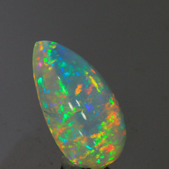 Vivid Colors Pear Shaped Cabochon Ethiopian Opal Gemstone 12.15 Carats