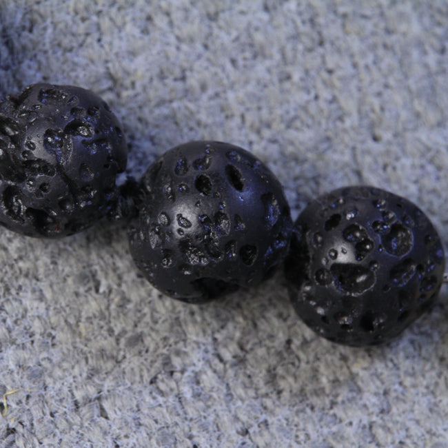 14K White Gold Welo Opal & Lava Rock Pendant