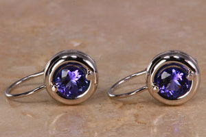 Tanzanite Earrings 1.39 Carat Blue Violet Vivid Color