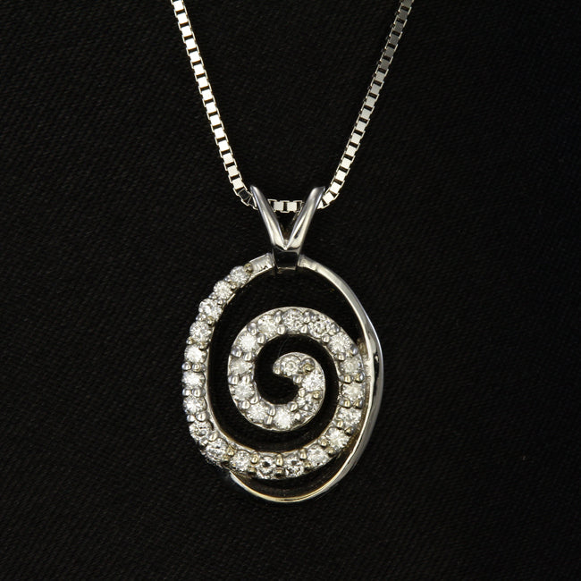 14K White Gold Diamond Pendant Designed By Christopher Michael .40 Carat