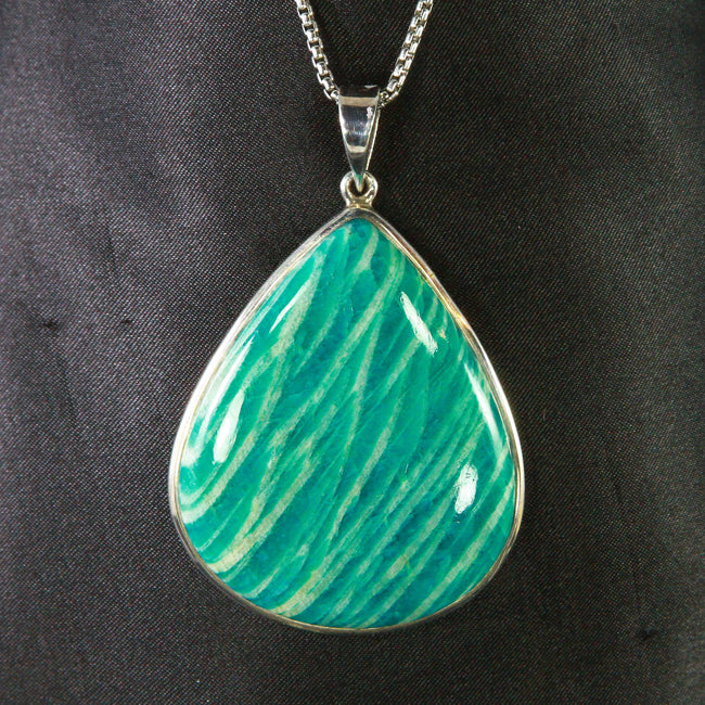 Large Sterling Silver Amazonite from Peru Pendant
